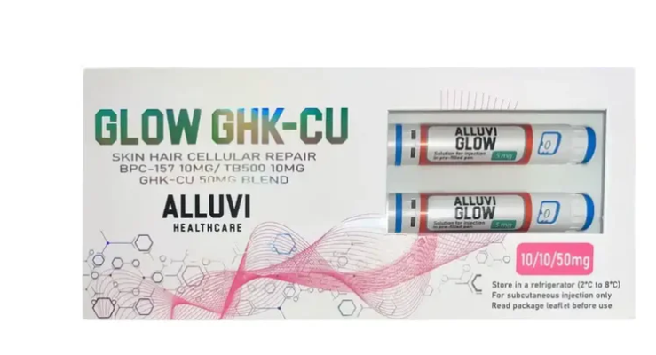 Alluvi Glow GHK-Cu — BPC-157 10 mg + TB500 10 mg + GHK-Cu 50 mg (2 canetas)