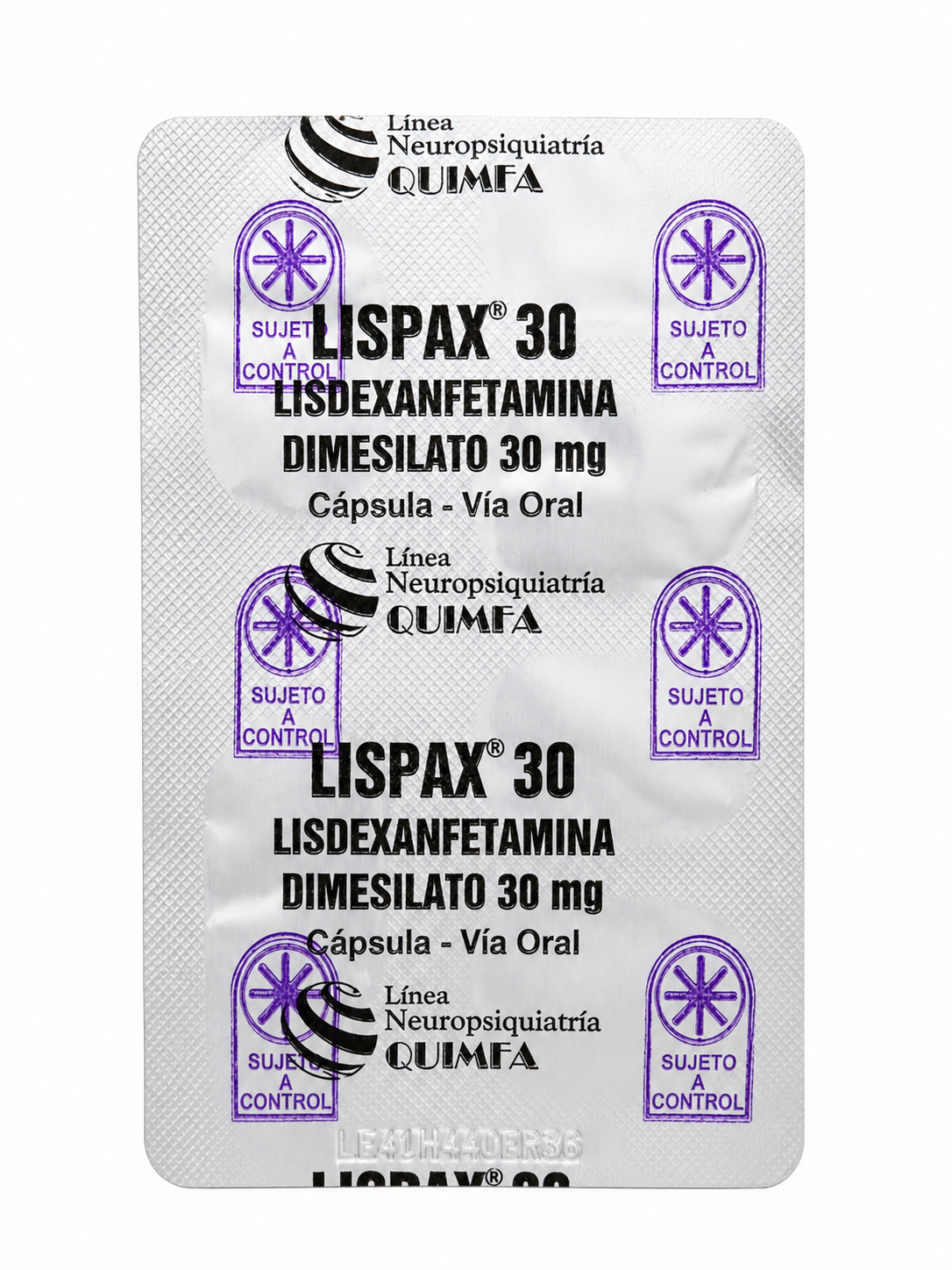 Lispax 30 — Lisdexanfetamina Dimesilato 30 mg (cartela)