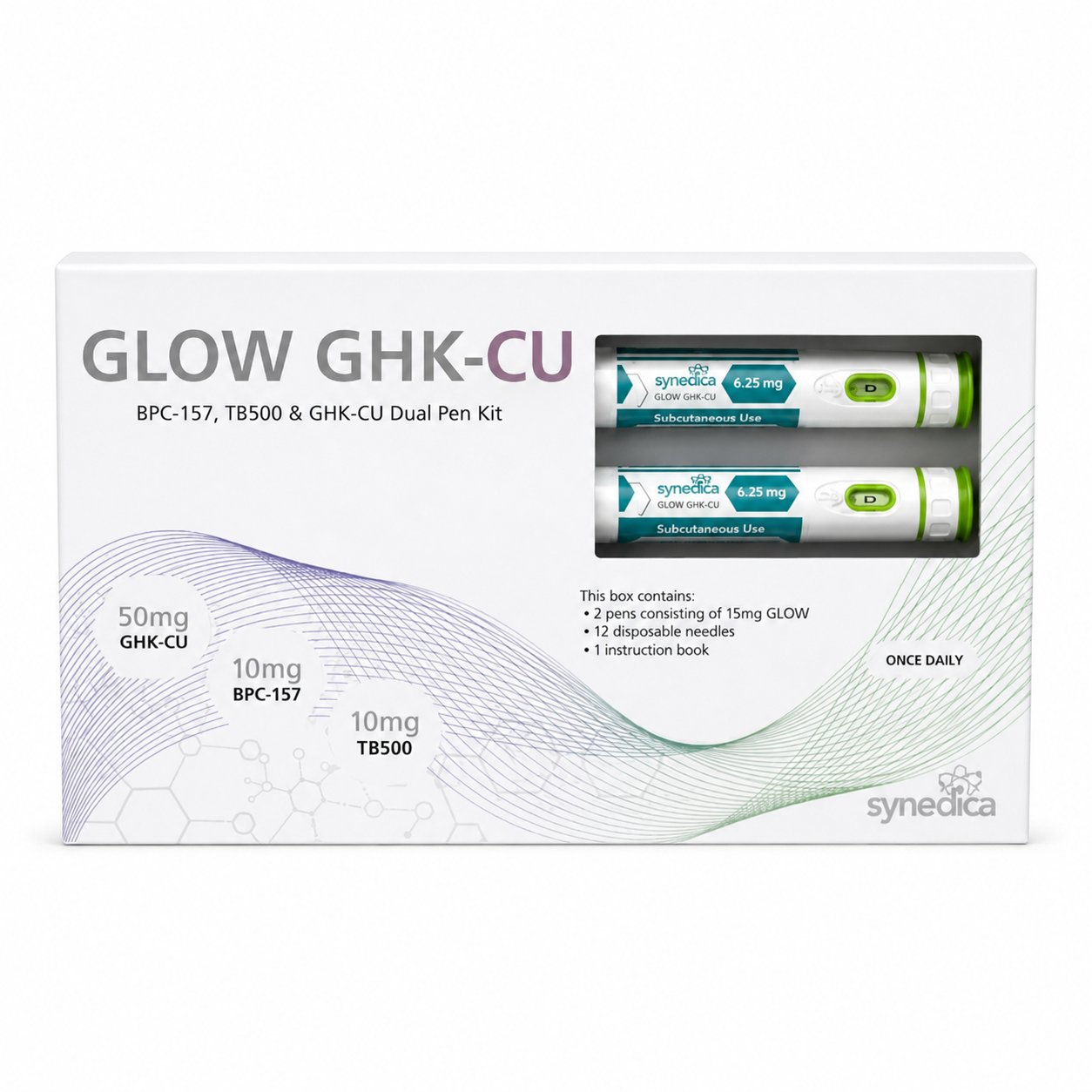 Glow GHK-Cu (Synedica) — BPC-157 + TB500 + GHK-CU Dual Pen Kit