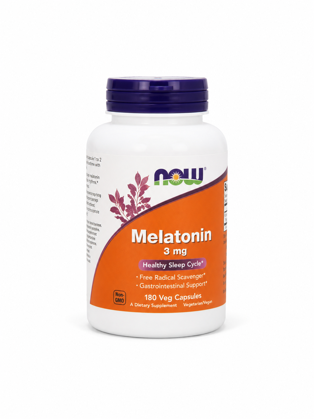 Melatonina 3 mg (NOW) — 180 cápsulas