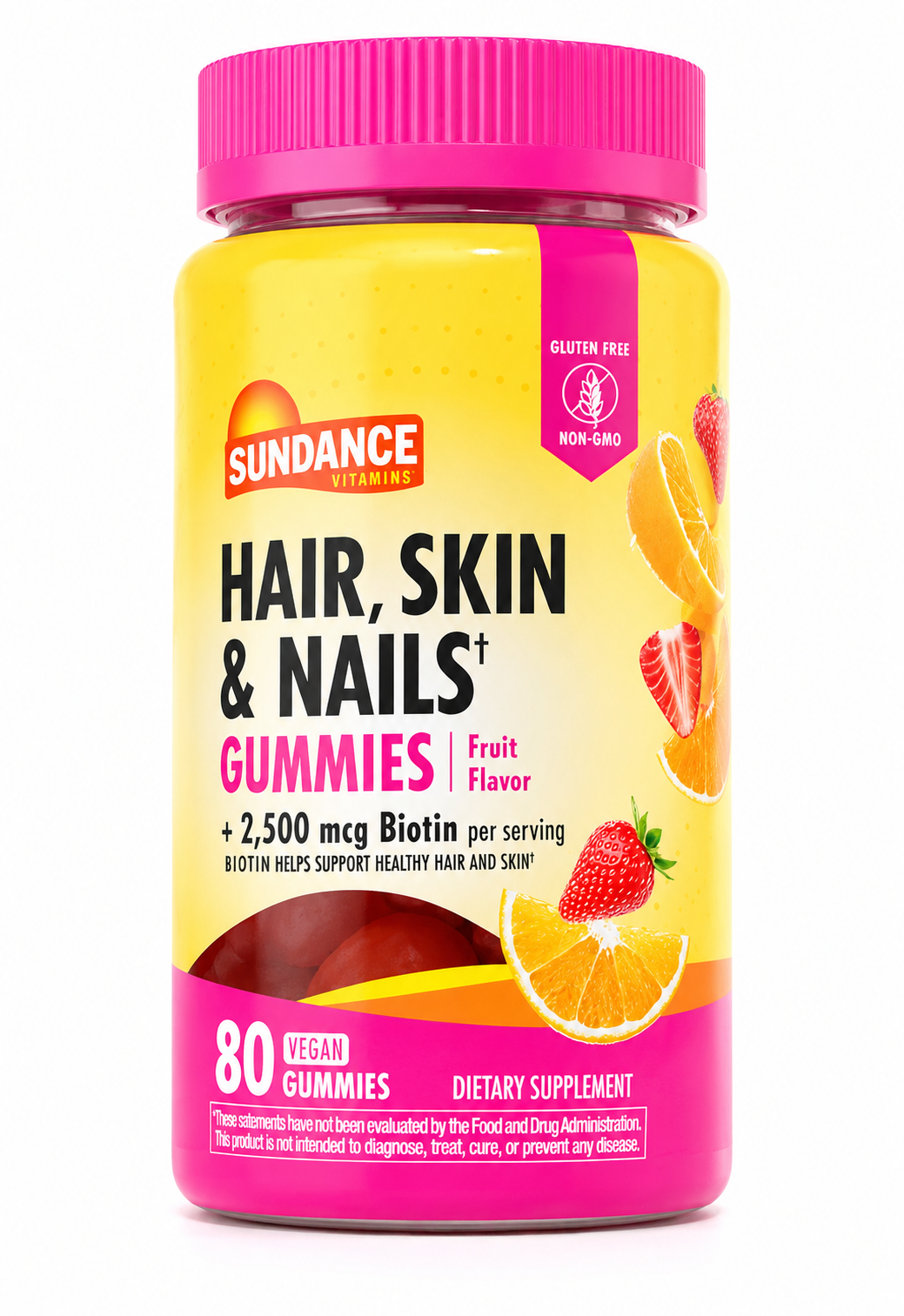 Hair, Skin & Nails Gummies + Biotin 2500 mcg (Sundance) — 80 gummies