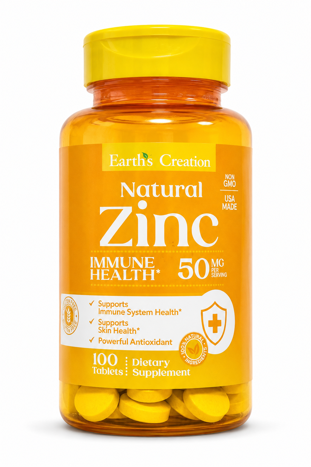 Zinc 50 mg (Earth's Creation) — 100 tablets