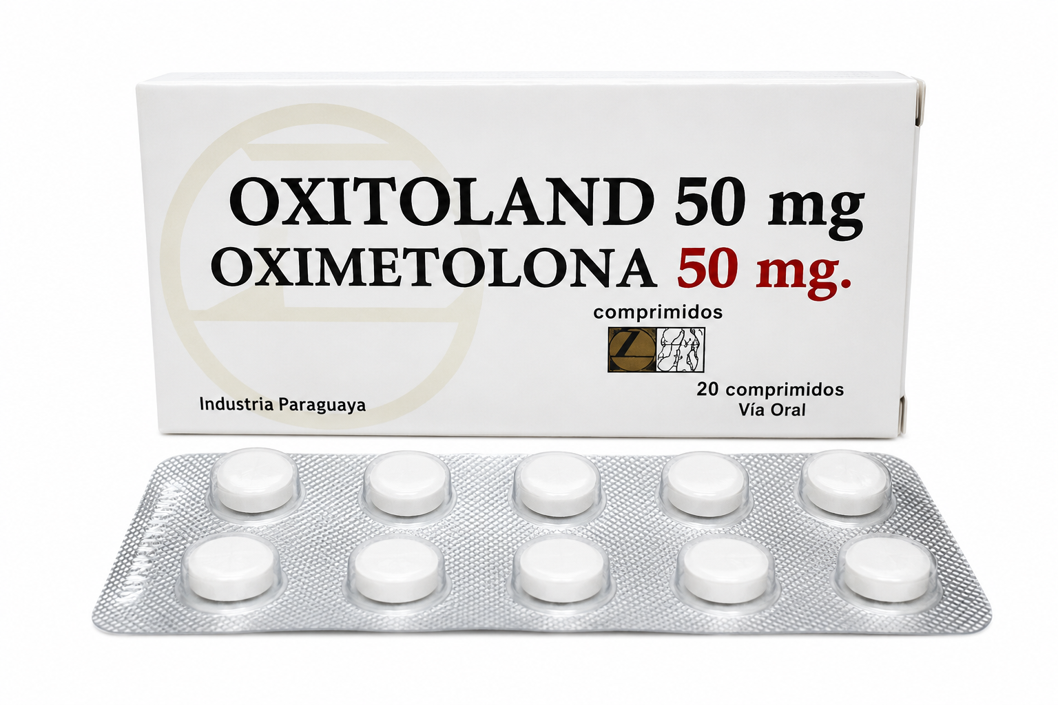 Oxitoland 50 mg — Oximetolona (20 comprimidos)